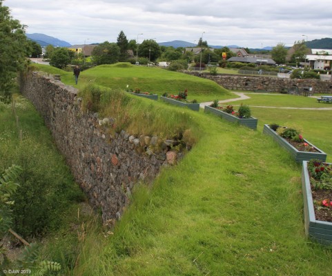 The ruins of the Fort at Fort William.
The Fort was built in 1690 at the order of King William of Orange, it held up to 1000 troops and the walls were originally 6m in height.  Today what is left of the fort can easily be missed at its location just across from the Tesco supermarket.  [url=http://streetmap.co.uk/map.srf?X=210430&Y=774301&A=Y&Z=115/] Map location. [/url]
