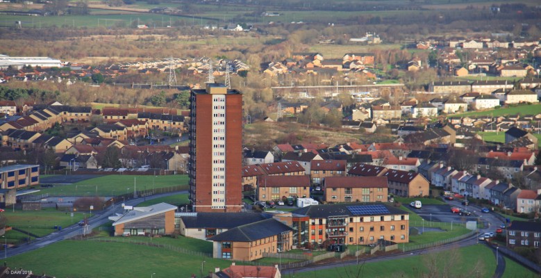 Foxbar from Roberston Park
A view of Foxbar and the one remaining tower block from Robertson Park on the Gleniffer Braes. [url=http://streetmap.co.uk/map.srf?X=245738&Y=660693&A=Y&Z=120/] Map location. [/url]
