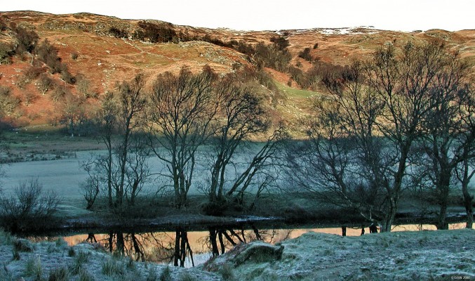 Frost in Glen Dochart
Although the sun has been shining all day this early January afternoon picture of Glen Dochart shows that most of the Glen has remained in shadow.  The frosted trees are reflected in the River Dochart.  [url=http://www.streetmap.co.uk/streetmap.dll?G2M?X=246120&Y=727795&A=Y&Z=3/]Map location[/url]
