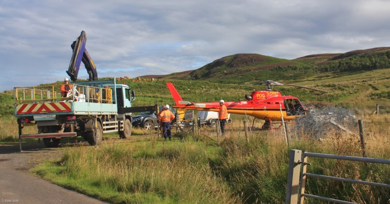 Pylon upgrades, Sutherland
Its not unusual for Helicopters to be used during electricity pylon upgrades in remote areas such as Sutherland, this was spotted somewhere along the A897.
