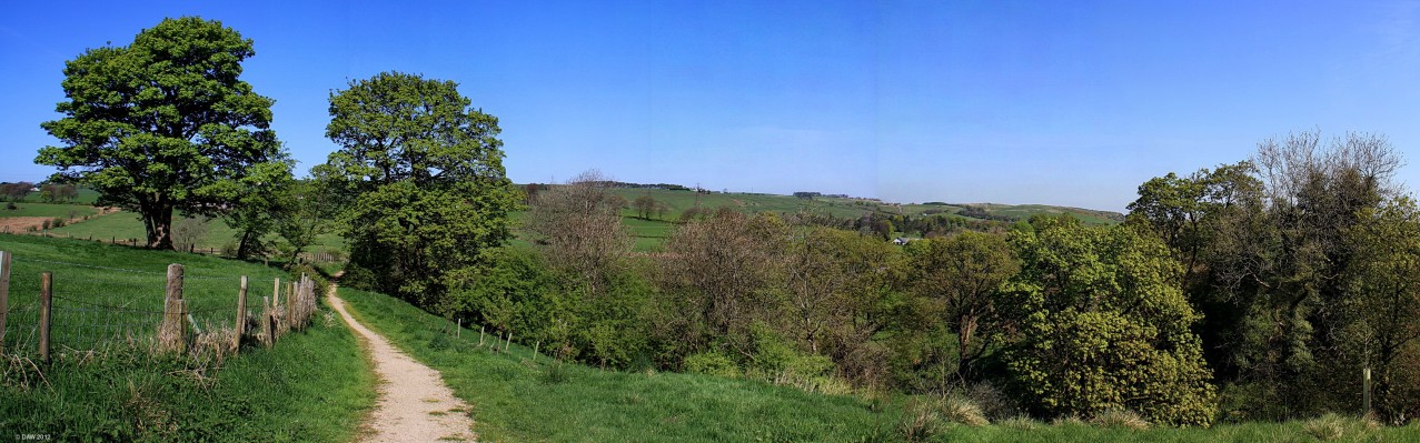 A view from the top of Midgehole Glen, Neilston
Lochliboside and Fereneze hills are in the distance.  [url=http://www.streetmap.co.uk/map.srf?X=246695&Y=656117&A=Y&Z=115/] Map location. [/url]
