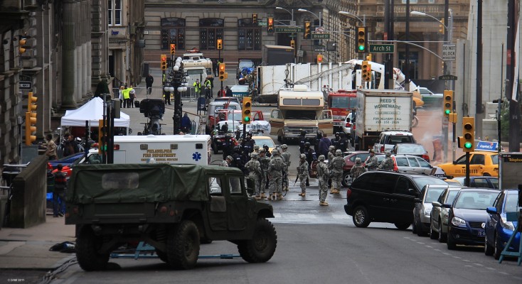 More standing about. World War Z, Glasgow
Waiting for another take of the same scene.

