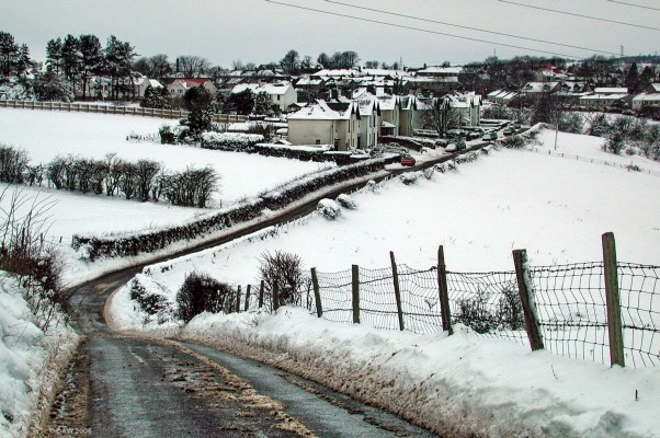 Springfield Road, winter
A winter view taken in 2000 before the new housing was completed.
