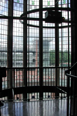 Stair well windows, Scotland street School
Looking out from one of the large stair well windows at the [url=http://www.glasgowmuseums.com/venue/index.cfm?venueid=12] Scotland Street School Museum[/url].  The building was designed by Charles Rennie Macintosh and opened in 1906.
