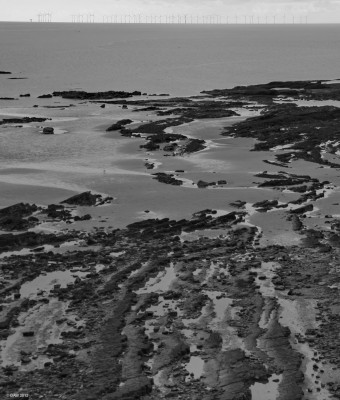 Robin Rigg wind farm from Southerness
A view from the top of the old Southerness Lighthouse.  Robin Rigg was the first off shore wind farm in Scotland and started producing electricity from its 60 turbines in 2010.  [url=http://www.streetmap.co.uk/map.srf?X=297755&Y=554210&A=Y&Z=120/] Map location. [/url]
