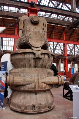 Wooden pattern, Scottish Maritime Museum
This is a wooden pattern used in the construction of Pamatrada steam turbines for the ocean liner Queen Elizabeth II built at John Brown's shipyard at Clydebank in 1969.  in 1986 the steam turbines were replaced with Diesel engines so this is the only 3D representation of the original turbine left.

