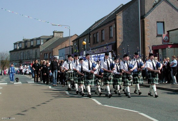 2004, Parade through the Village led by the Boys Brigade Pipe Band
