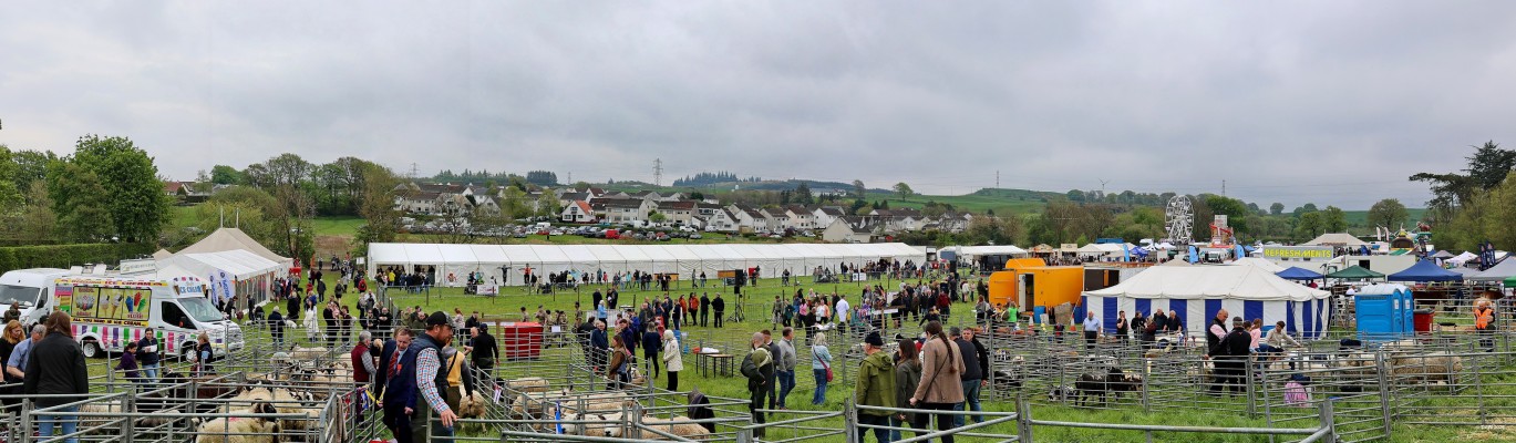 Panorama of the showfield at the 2026 Neilston Agricultural Show
The 201st Neilston Show.  Taken before most of the crowds had arrived when judging its still taking place.  Although it looks overcast it stayed dry for the whole event and the sun even came out for the vintage tractors
