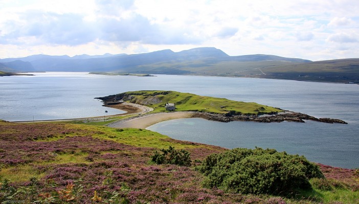 Over looking Ard Neakie, Loch Eriboll
Loch Eriboll is the deepest sea loch in the British Isles and was once used as a Naval anchorage.  In May 1945 it was the rendevous point for the surrender of German U Boats with over 30 arriving at the loch.  [url=http://www.streetmap.co.uk/map.srf?X=245201&Y=959939&A=Y&Z=115/] Map location. [/url]
