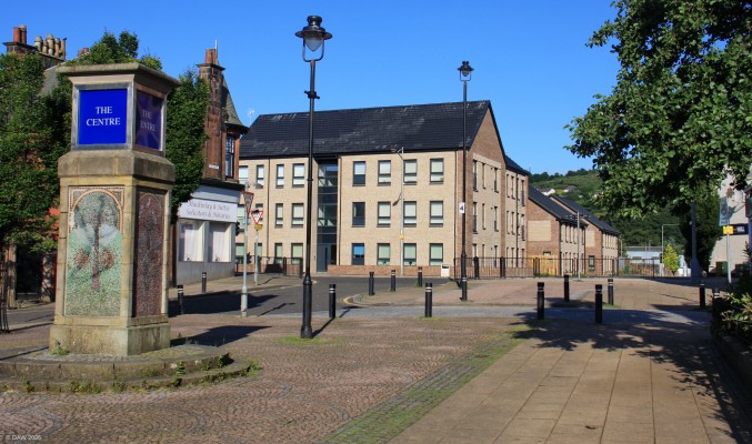 Barrhead Town Centre, 2019
Could this be the centre of the Universe?  Sadly, no, its Barrhead Town Centre.  The flats in the background is where the Barrhead Hotel once stood and to its left was a cinema.  [url=http://streetmap.co.uk/map?X=249861&Y=658942&A=Y&Z=110/] Map location. [/url]
