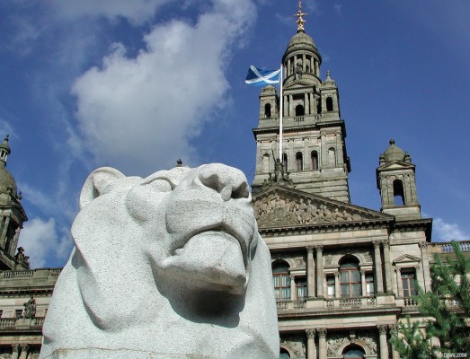 Glasgow City Chambers
The City Chambers building in George Square.  The lion is part of the Cenotaph which is situated imediately in front of the Chambers.  [url=http://www.streetmap.co.uk/streetmap.dll?G2M?X=259260&Y=665410&A=Y&Z=1/]Map location. [/url]
