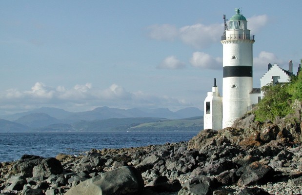 The Cloch Lighthouse
The Cloch Lighthouse located at Cloch point near Gourock.  It was in 1797 and designed by Thomas Smith.    [url=http://www.streetmap.co.uk/streetmap.dll?G2M?X=220275&Y=675795&A=Y&Z=3/]Map location.[/url]
