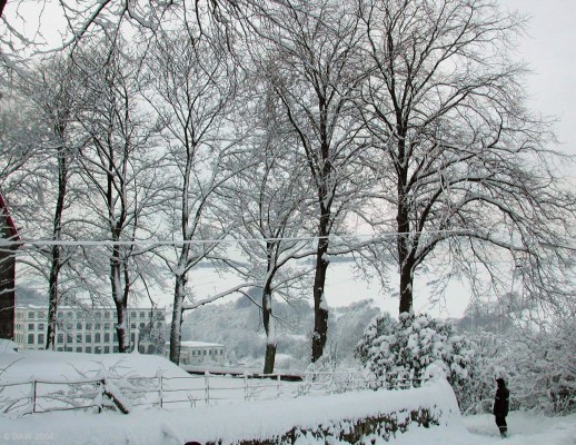 Crofthead Mill from the end of Broadlie Road, winter 2000
