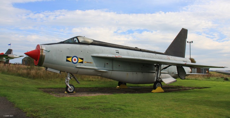 English Electric F53, Solway Aviation Museum
Although painted in RAF colours this aircraft was built for the Royal Saudi Air Force in 1968.  The aircraft was sold back to BAe in 1986 as part of the deal to sell Tornados to Saudia Arabia and eventually found its way here to the Museum near Carlisle.
