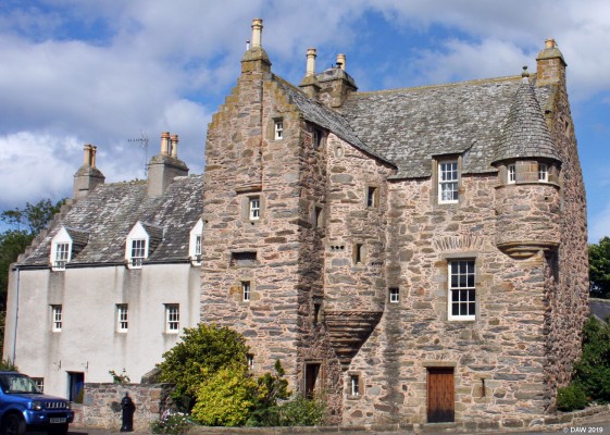 Fordyce Castle
Fordyce Castle sits at the centre of the small village of Fordyce.  It was built by Thomas Menzies , Laird of Durn in 1592.  The wing on the left was added some time later around 1700.  [url=http://www.streetmap.co.uk/map.srf?X=355641&Y=863937&A=Y&Z=115/] Map location. [/url]
