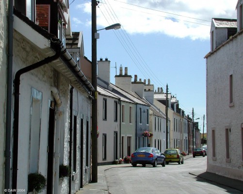 The narrow streets of the Isle of Whithorn
