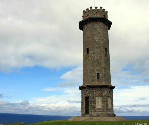 Macduff War Memorial
This 70ft tower sits in a prominent position above the town of Macduff in Aberdeenshire.  The Octagonal structure was completed in 1922 and bears the names of 150 men who fell in WWI and 51 who lost their lives in WWII.
