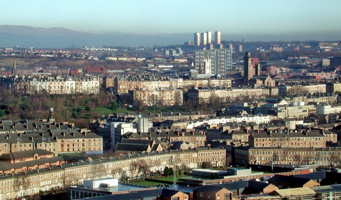 Looking North East over Glasgow city Centre from the Glasgow Tower

