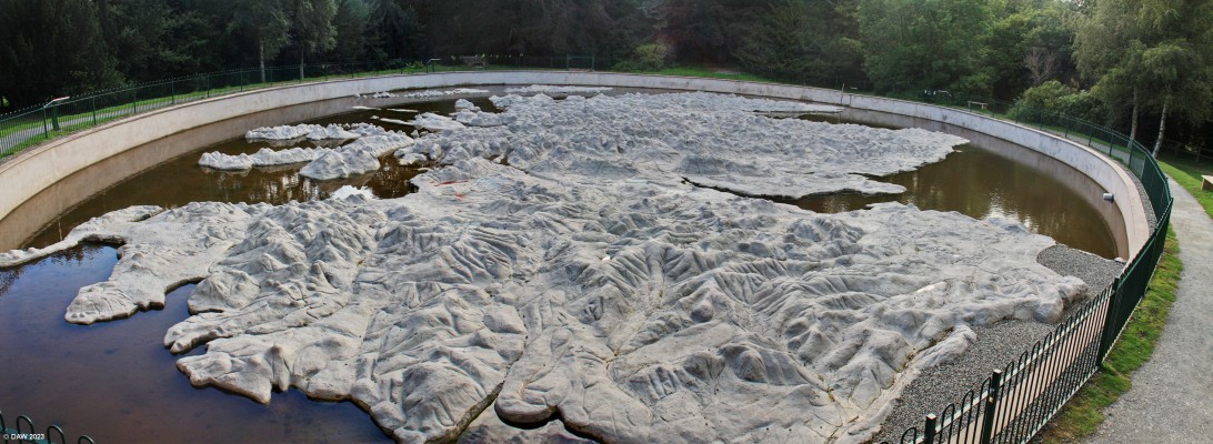 The Great Polish Map of Scotland, Barony Castle Hotel
Created by to young Poles over 5 summers from 1974.  The map was the idea of Krakow born Jan Tomasik who had been station in Galasheils in 1942.  He married a Scottish Nurse and became a successful Hotelier after the war, adding Barony Castle to his properties in 1968.  With the help of the University of Krakow geography dept and students from the University the map was created.  It is the largest known physical representation of a country and the largest outdoor releif map in the world.
