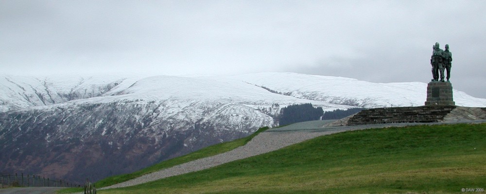 The Commando Memorial, Spean Bridge
When all the summer tourists are gone this is a bleak monument.  Perhaps on days like this you get a better idea of what the conditions were like for the elite Commando force when they trained in this area during WWII.
