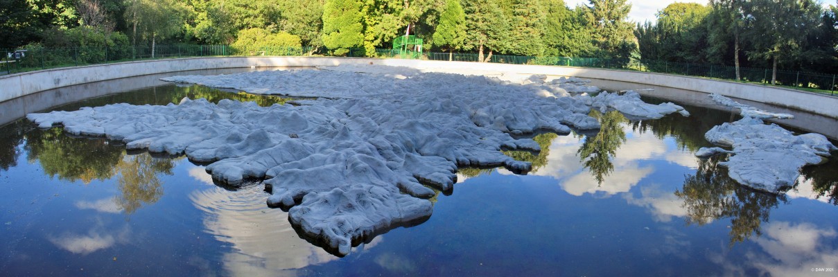 The Great Polish map of Scotland, Barony Castle Hotel
For those not familiar with the outline of Scotland this might be a difficult view to understand.  You are looking at Scotland from the North above Cape Wrath, Scotlands most North westerly point, on the right are the Outer Hebridean Islands.  On the extreme left is Duncansby head.  The 50x40m releif map is made of concrete and although it is in the grounds of the hotel it is free to visit by the public.
