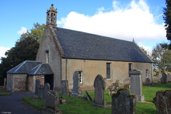 Tibbermore Church
The church you see today dates from 1632 although the site has been a place of worship from the middle ages onwards.  Since being built it has been modified several times, it was given its T-plan layout in 1808 and refurbished in 1874.  The church is no longer used as a place of worship and more recently becaame better know for its use as a courtroom in the television series, Outlander. [url=http://streetmap.co.uk/map?X=305234&Y=723378&A=Y&Z=115/] Map location. [/url]
