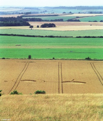 Crop Circles, Oxfordshire, 1991
in the 1990's crop circles were very much a thing.  Not created by aliens but rather students and othyers with a little too much time on their hands over the summer. This is one of the less spectacular ones I happened to come across in my travels around deepest Oxfordshire.
