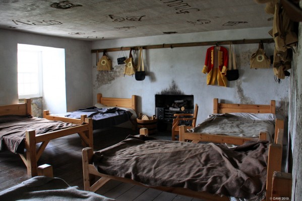 Inside Corgarff Castle, Aberdeenshire
Corgarff Castle as it might have looked during its period in the 18th century as  Government Barracks after the 1754 Jacobite uprising.
