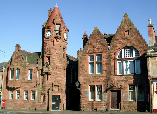 The old Barrhead Burgh Court Building
When Barrhead became a Burgh in 1894 it needed a court house and municipal building, these buildings were constructed on the main street in the early 1900s for that purpose.  [url=http://www.streetmap.co.uk/map.srf?X=250252&Y=658902&A=Y&Z=120/] Map location. [/url]
